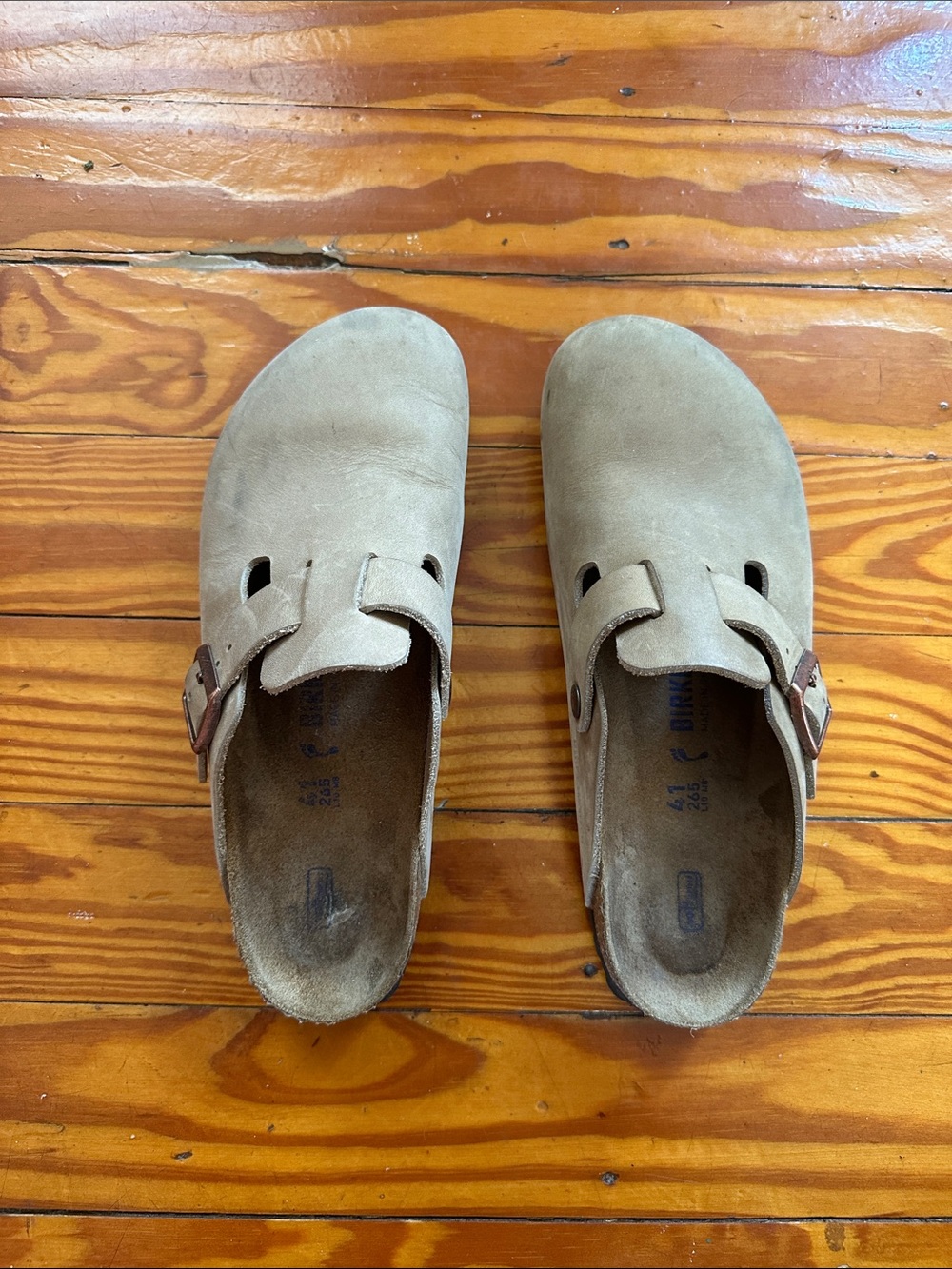 Birkenstock Suede Clogs in Taupe